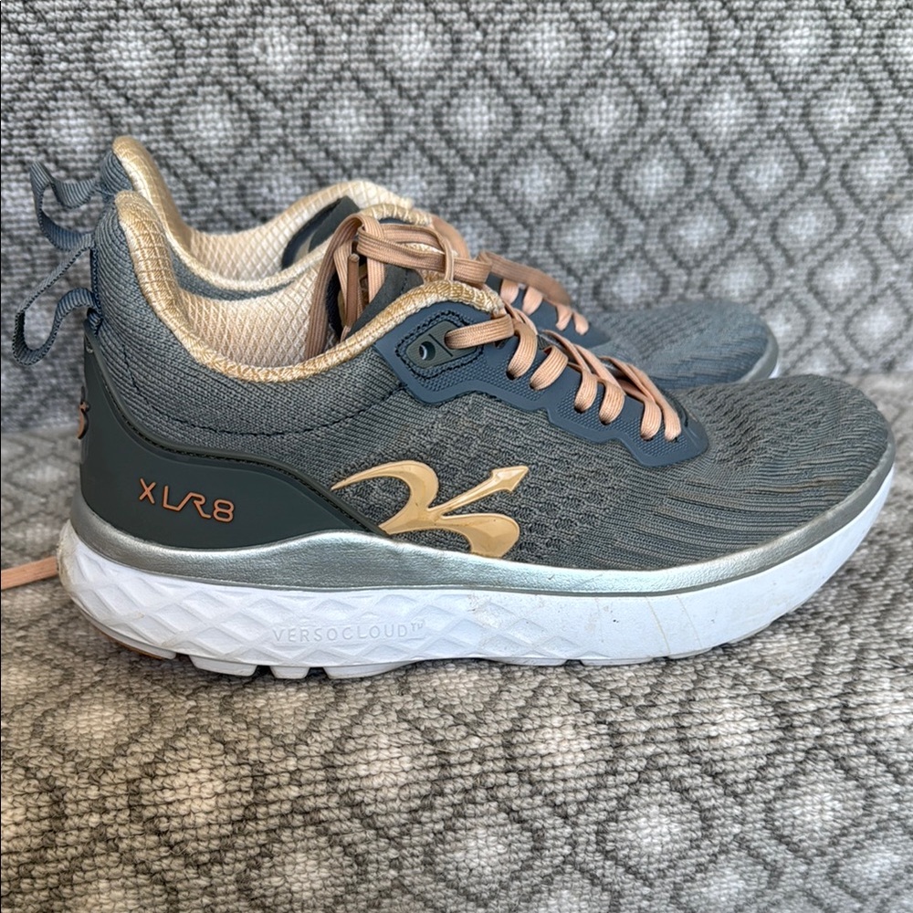 Women's Gray and Gold Sneakers